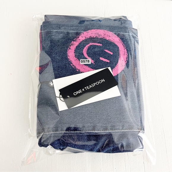 One Teaspoon Awesome Baggies High Waist Straight Leg Denim Jeans NWT Rosewood - Picture 9 of 9